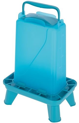 Kerbl Geflügel-Futterautomat mit Standfüßen 3,5 l | 3,5 l, Blau, 16,5 × 24,5 × 35 cm, robuster Futterspender aus Kunststoff für Geflügel