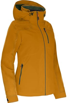 Bergson KURRIKA Doppeljacke | Damen Regenjacke, Fleece Innenjacke, 20000 mm Wassersäule, Hollywood Gold [521], 44 - Damen