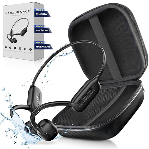 VENDURANCE Auriculares de conducción ósea 3 Modos: MÚSICA/TELÉFONO/NATACIÓN, Auriculares inalambricos con microfono, Cascos para Correr, para Nadar, para Bicicleta, Bone Conduction Headphones