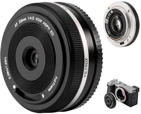 VILTROX AF 28mm F4.5 FE Lens for Sony E-Mount, Ultra-Compact Wide-Angle Prime Lens with Aspherical and ED Elements, Ideal for Street Photography