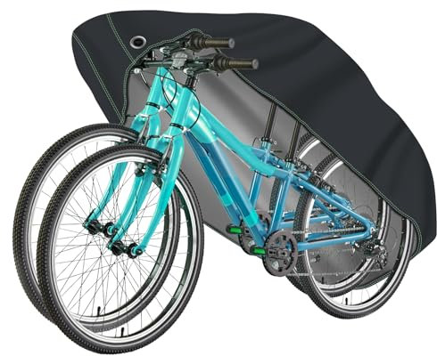 Fahrradabdeckung Wasserdicht 500D Oxford-Gewebe Fahrradgarage Outdoor 210 x 110 x 100 cm Hochwertige Fahrrad Regenschutz Abdeckplane mit Schlossösen Sonnenschutz Reißfestigkeit mit Beutel