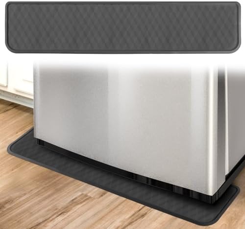 95x21,6cm Tapis Anti-Déversement Réfrigérateur, Silicone Protecteur Sol Réfrigérateur Bac Égouttage Antidérapant Tapis d'Appareil pour Mini Réfrigérateur Machine à laver Armoire à Vin (Gris)