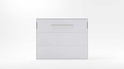 MAXIMAHOUSE Schrankbett horizontal mit Lattenrost aus Holz, Invento NOVA 160H, Bett im Schrank 160x200, Modern Concept und Design, Gasdruckfeder Klappbett, Schlafzimmer, Wandbett (Weiss Matt)