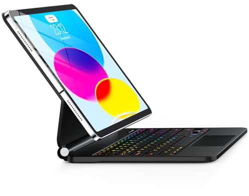 GGQFGTOJ Custodia per iPad 10° e 11° generazione (A16) con tastiera – Magic-Style Magnetic Keyboard Case (nero)