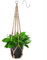 Apstaqeoo Macrame Plant Hangers Jute Rope Hanging Basket with Wood Beads Boho Decor Balcony Planter Garden Home Decor Ceiling Wall Plant Holder with 1 S Hook for Indoor Outdoor No Tassels 90CM(1PC)