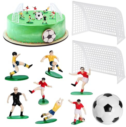 Alovez Fussball Tortendeko, Fußball Geburtstagstorte Dekoration, Fussball Torten Deko Geburtstag Kinder Fußballspieler Figuren Geburtstagstorte Dekoration für Männer Junge Geburtstag Party
