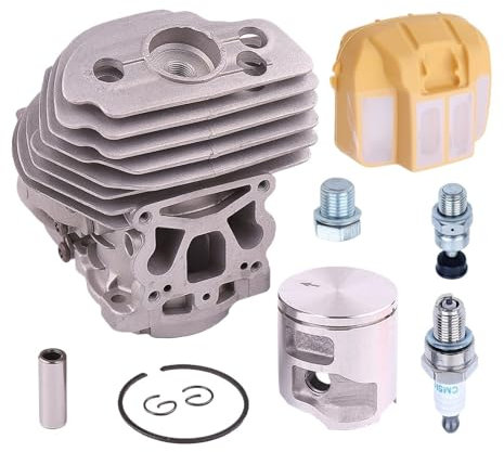 VDFNGFD Kompatibel mit Husqvarna 545 550XP Kettensägenzylinder. Ersetzen Sie den Zylinder. Kompatibel mit JONSERED CC2252. Mit Luftfilterkolben-Dekompressionsventil. Zündkerze.