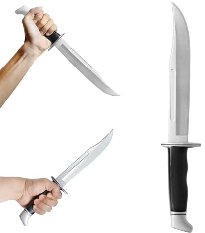 inin 13.5 Halloween Fake Rubber Knife,Safe Cosplay & Martial Arts Practice Prop,Ideal Halloween Costume Knife Decor. Black