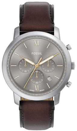 FOSSIL Herren Analog Quarz Uhr mit Leder Armband FS6129