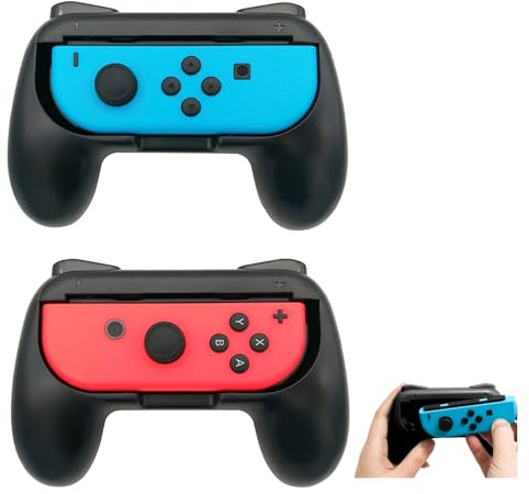 2 Stück switch controller adapter, Kompatibel mit Nintendo Switch/Switch OLED Modell, switch controller adapter, Griff Halterung Gaming Controller Komfort Gamepad Grips für Controller, Schwarz