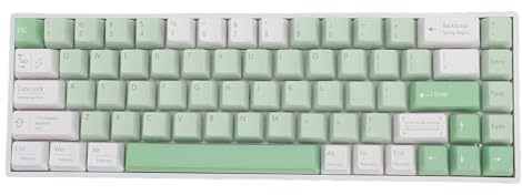 ZAICOLER Teclado Mecánico Compacto para Juegos Bluetooth de 68 Teclas con Interruptor Azul Retroiluminado RGB para 7 iOS Tema Verde y Blanco