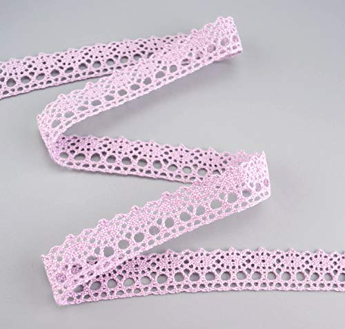 Spitze Emilia Flieder 3 m x 15 mm Baumwollspitze Spitzenband Spitzenborte Dekoband Schleifenband Häkelspitze Baumwolle Häkelband Vintage Geschenkband Hochzeit