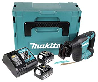 Makita DJR 188 RGJ Scie sabre Brsuhless + 2 batteries 18V 6Ah Li-ion + coffret Makpac
