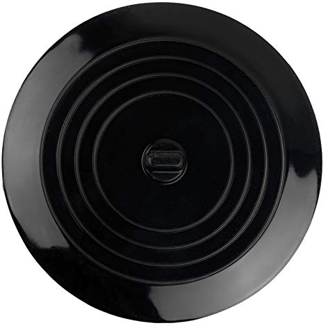 Universal Stöpsel, 1 Stück, in Schwarz, Ø 15 cm Stopfen, Silikon Waschbeckenstöpsel mit Griff, Badewannenstöpsel für bis Ø 120 mm Abflüsse, Abflussstopper für Badewanne, Dusche, Waschbecken, Spüle
