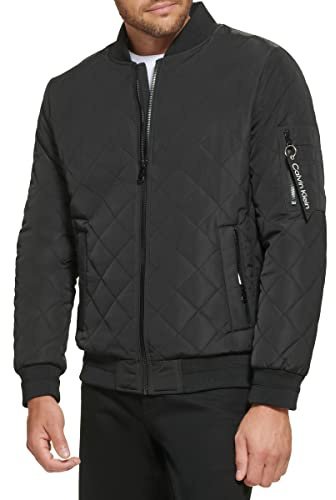Calvin Klein Men's Flight Jacket, Black, Medium