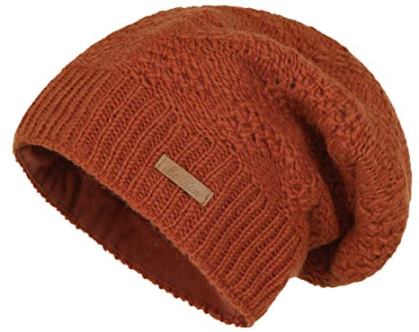 McRon Damen Gefütterte Beanie Wollmütze Modell Lina Rost 5512