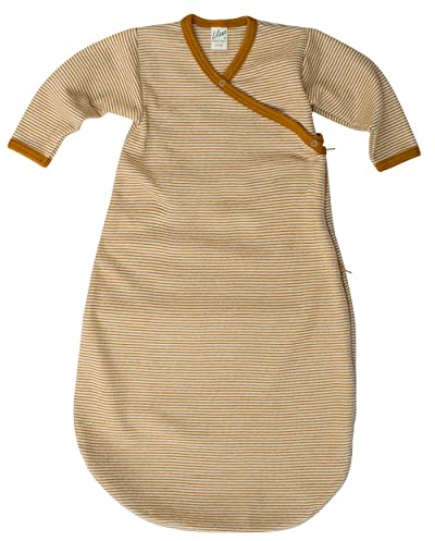 Lilano, Wickelsack Ringel, 70% Wolle (kbT), 30% Seide, 210 gr./m² (Curry/Natur, 62-68)