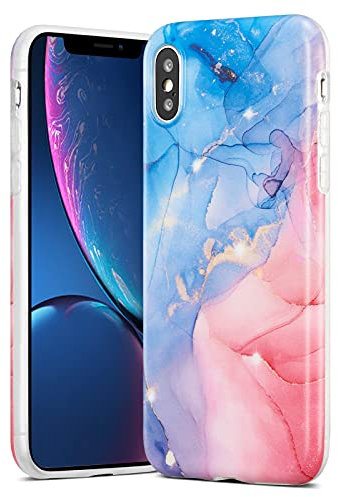 ZCDAYE Case for iPhone XR Phone Case, Frosted Watercolor Marble Protective Cover Soft TPU Bumper Shockproof Thin Case for iPhone XR-Pink