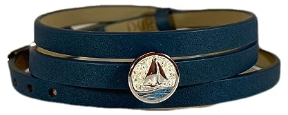 DUR Lederarmband Ahoi mit 925 Sterling Silber Element mit Sand veredelt, Länge: 58 cm, Beige/Grau-Blau, A1650.AHOI
