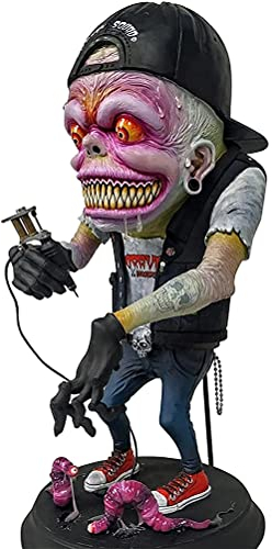 Tianbi Angry Big Mouth Monster Statue Horror Halloween Freak Figuren Kreative Home Alien Monster Harz Ornament Rasen Terrasse Balkon Veranda Deck Outdoor