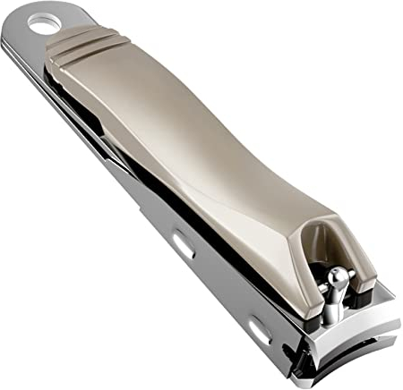 JeoPoom Nagelknipser, Edelstahl Hochwertiger Nagelschneider, Gebogenes Klingendesign, Scharf und Ohne die Rüstung zu Verletzen, Nail Clipper Geeignet für Fußnägel und Fingernäge(Gold)