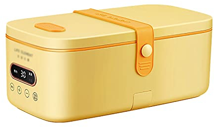 Electric Lunch Box Electric Heating Lunch Box Self-heating Meal Heat Preservation Without Injection Water Shift With Rice Heating (Color : Green, Size : 22.7x13x9.1CM) (Yellow 22.7x13x9.1CM)