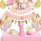 Geburtstagsdeko Mädchen 1 Geburtstag Deko Rosa Tischdecke Servietten HAPPY BIRTHDAY Banner Zahl 1 Folie Ballon Luftballons 1. Geburtstag Gold Wimpelkette Tortendeko für 1 Jahr Geburtstag Mädchen