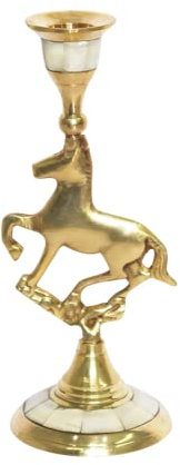 BRACOP Messing-Kerzenhalter Spitzkerzen, Pferd, Metall, Kerzenständer, Dekoration, goldene Kerzenhalter, Vintage, moderner Kerzenhalter, Öllampe, dekorativ für Zuhause, indische Hochzeitsdekoration