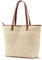 KALIDI Grand sac fourre-tout floral résistant à l'eau avec fermeture éclair et pochette pour accessoires pour femmes et filles pour voyage, école, travail, shopping, Paille-beige, Large