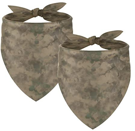 2 x Haustier-Dreieck-Schal, große Hundehalstücher, Camouflage, atmungsaktiv, Haustier-Druck, Halstuch