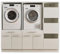 LAUNDREEZY 2x Waschmaschinenschrank mit Wäscheschrank, Weiß - Waschmaschinen-Überbauschrank TÜV-zertifiziert mit viel Stauraum - 185 x 162 x 67,5 cm (B/H/T)