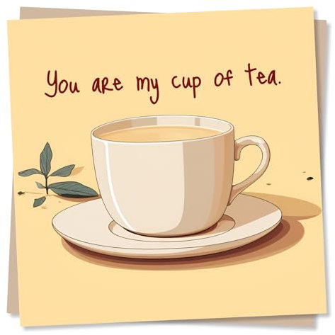 Happy Birthday Card - You Are My Cup of Tea - Tea Cup Design - For Husband, Wife, Boyfriend, Girlfriend, Partner - Made in UK