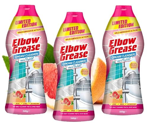 3 x Elbow Grease Cream Cleaner Pink Blush Mild Abrasive All Purpose Household Cleaner 540g