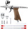 Bucasso Kit aérographe, Pistolet pulvérisateur avec Aiguilles de 0.3 mm/0.5 mm/0.8 mm, 3 CC/7 cc/11 CC, gobelet de Liquide remplaçable pour Peinture modèle Ongles gâteau Tatouage Maquillage (W002-W)