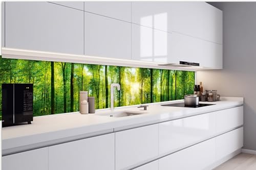 Dimex Küchenrückwand Folie Selbstklebend FRISCHE GRÜNE BÄUME 420 x 60 cm | Klebefolie - Dekofolie - Spritzschutz für Küche | Made in EU