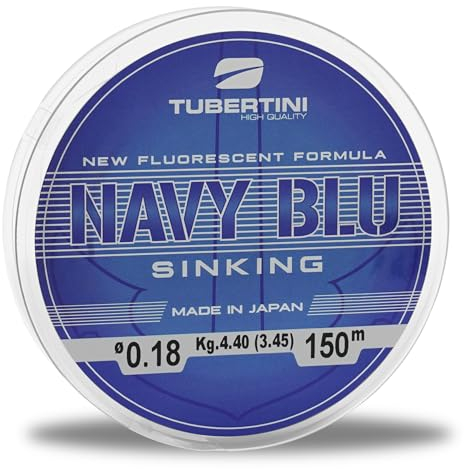 TUBERTINI - Monofile Navy Blue Sinking von 150 Meter Ø Durchmesser von 0,14 mm bis 0,25 mm (Ø 0,200 mm - 5,30 kg)