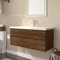Iiaky Meuble lavabo avec Bassin intégré Chêne Brun Bois d'ingénierie,Vasque À Poser Salle De Bain,Lavabo Salle De Bain