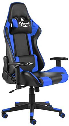 LAPOOH Chaise de gaming pivotante, chaise de bureau, chaise de bureau, chaise d'ordinateur, chaise bureau, chaise d'étude, PVC bleu