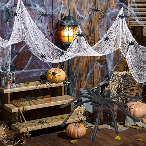 Halloween Deko Spinnennetz Spinnennetz Deko mit 100g Spinnenweben Spukhaus & Partyzubehör Schaurige Atmosphäre für Ihre Halloween-Feier