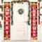 Pancarta Navidad para Puerta, 2 Piezas Banner para Porche Decoración, Rojos Feliz Navidad Bienvenida Adorno Signo, Decoración Entrada, Interior y Exterior - 30 x 180 cm