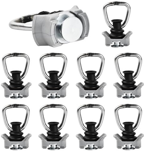 Naseom 10pcs Single Stud Fitting, L-Track Fitting, Round Ring Aluminum Keeper Cargo Control, Single Fitting End Fitting End Fitting Airline Rail Lashing Rails for Safe Lashing and Transportation