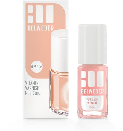 BELWEDER - Smalto Unghie Vitamina E 1 x 7,5 ml - Smalto Rinforzante Unghie Fragili e Secche - Smalti per Unghie Semi Trasparente - Smalti Unghie Arricchito con Vitamina E, Pantenolo e Calcio