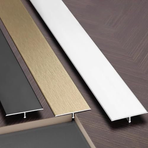Raouoae Türleisten Übergangsprofil Floor Divider Strip 3 Stück 90 Cm Bodenübergangsschiene T-Profil Übergangsleiste Aus Aluminium Für Laminat, Parkett Und Vinyl(Schwarz,Breite: 30 mm)