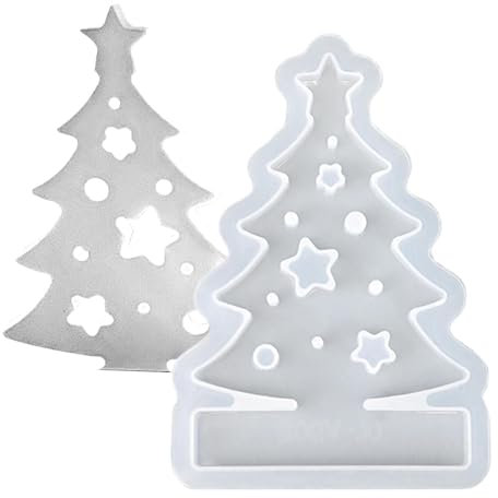 Silikonformen Gießformen Kerzenhalter, Weihnachts Silikonform Einschieber, Weihnachtsbaum Teelichthalter Kerzenformen, Harz-Kerzenständer-Silikonform, Für Kerzen, Seife, Gips, Handwerk