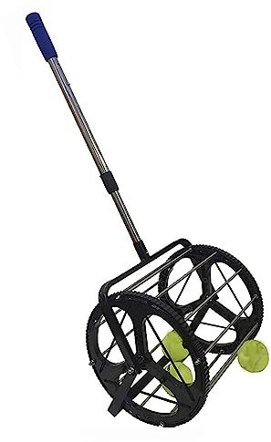 YXYLJOZ Rolling Tennis Ball Picker, Einstellbare Höhe Automatischer Tennissammler mit Hält 55 Bälle, für Tennistraining