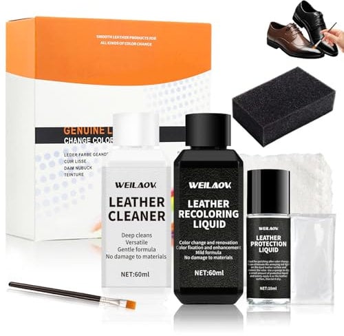 WEILAOK Lederfarbe Schwarz, Leder Färben Leather Recoloring Balm Leather Dye and Restorer Beseitigt Schrammen, Ausbleichungen und Abnutzung an Leder und Kunstleder