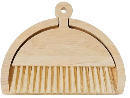 Mini Dustpan and Brush Set – Wooden Handle Handheld Brush and Pan Set for Desktop, Table, and Home Cleaning – Durable, Eco-Friendly Cleaning Kit