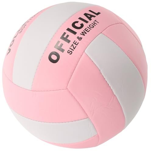 Alasum Weicher Volleyball Hallensport Offizieller Volleyball Trainingsball Indoor Übungsspiel Sportgerät Rosa Weiß
