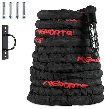 Battle Rope Professional Studio Qualität | Länge: 15 m | Durchmesser: 5 cm | Trainingsseil Sportseil Schlagseil Fitness Tau Schlangenseil Schwungseil