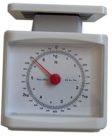 Wedo Federwaage mit Wiegeteller bis 3KG in 25g Schritten weiß